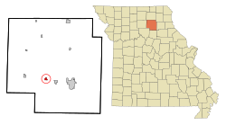 Macon County Missouri Incorporated and Unincorporated areas Callao Highlighted